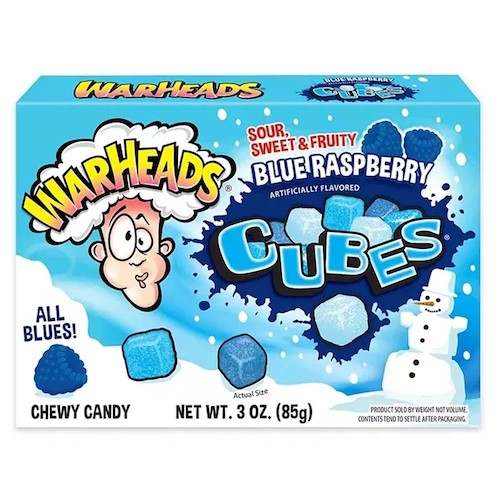 Warheads Blizzard Cubes Blue Raspberry